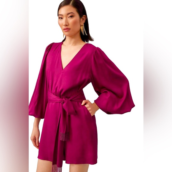 ANTHROPOLOGIE FARM RIO BELL SLEEVE ROMPER JUMPSUIT BEADED...